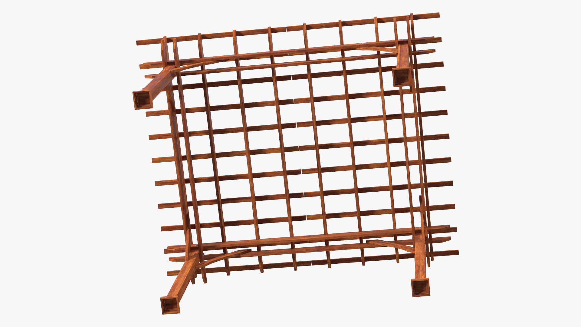 Natural Wooden Pergola 3D