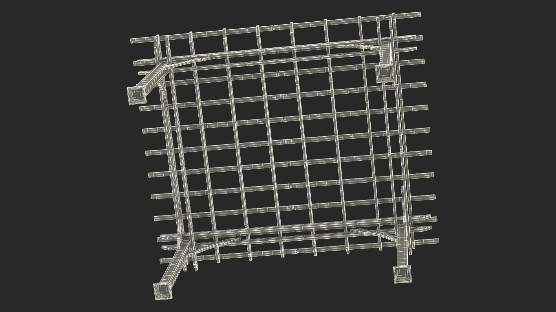 Natural Wooden Pergola 3D