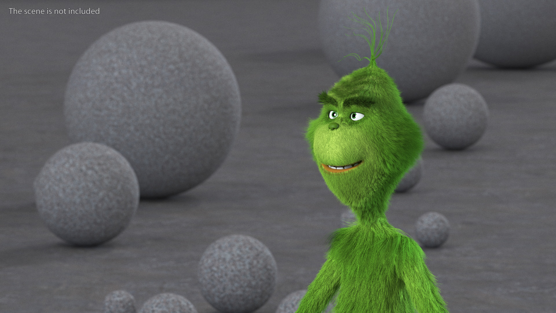3D The Grinch Character T-Pose Fur