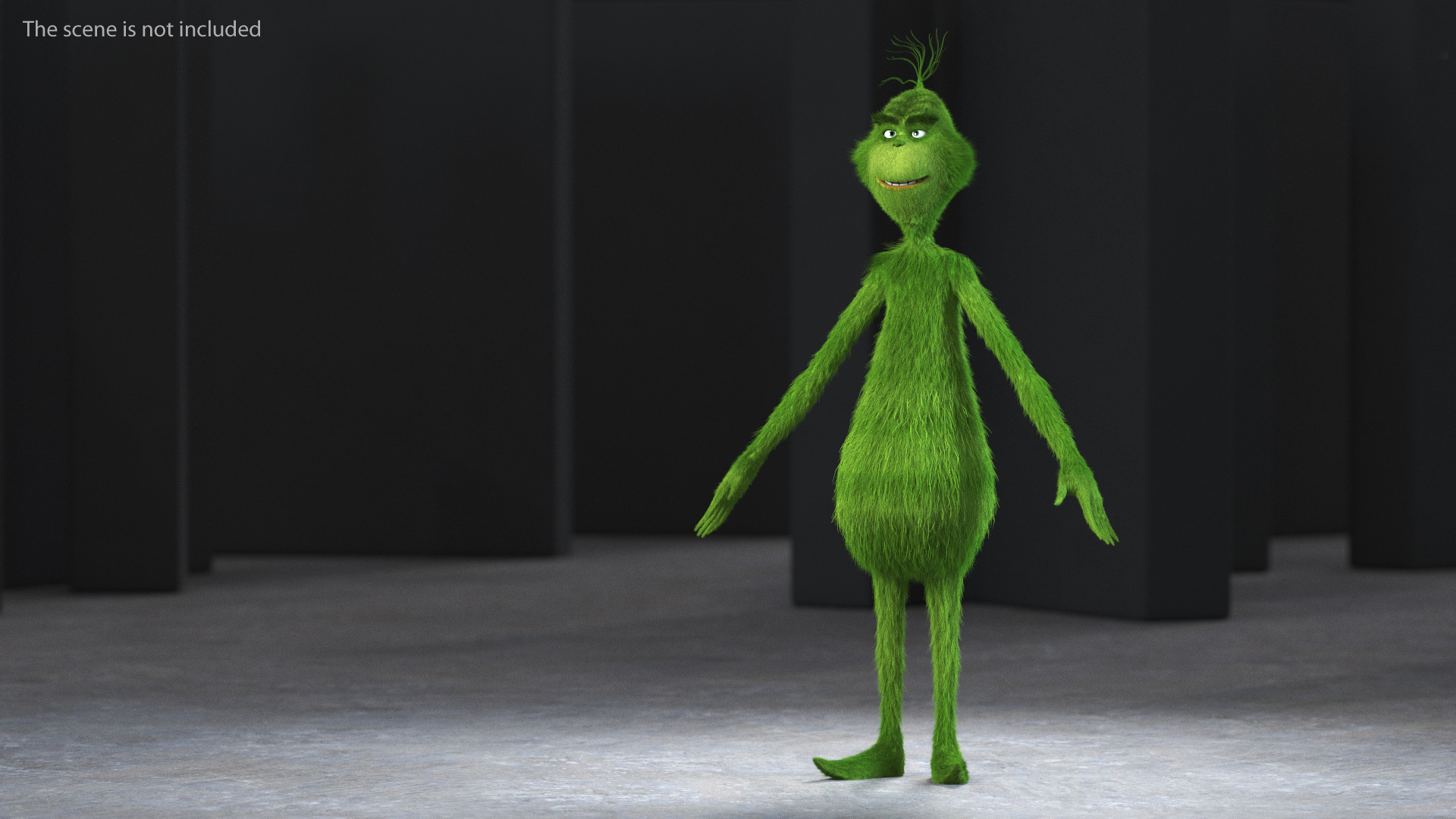 3D The Grinch Character T-Pose Fur