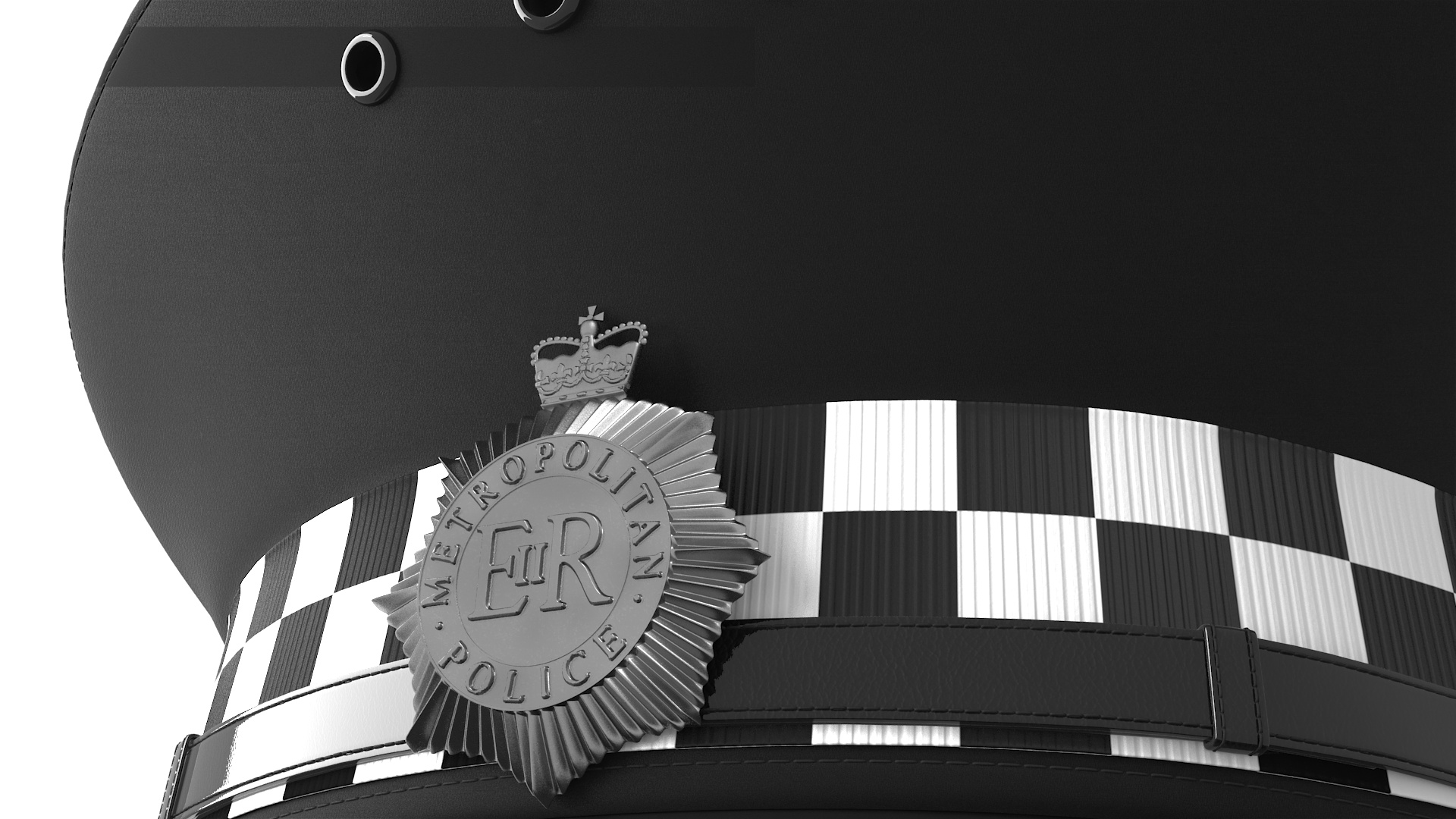 British Police Custodian Helmet with Badge 3D
