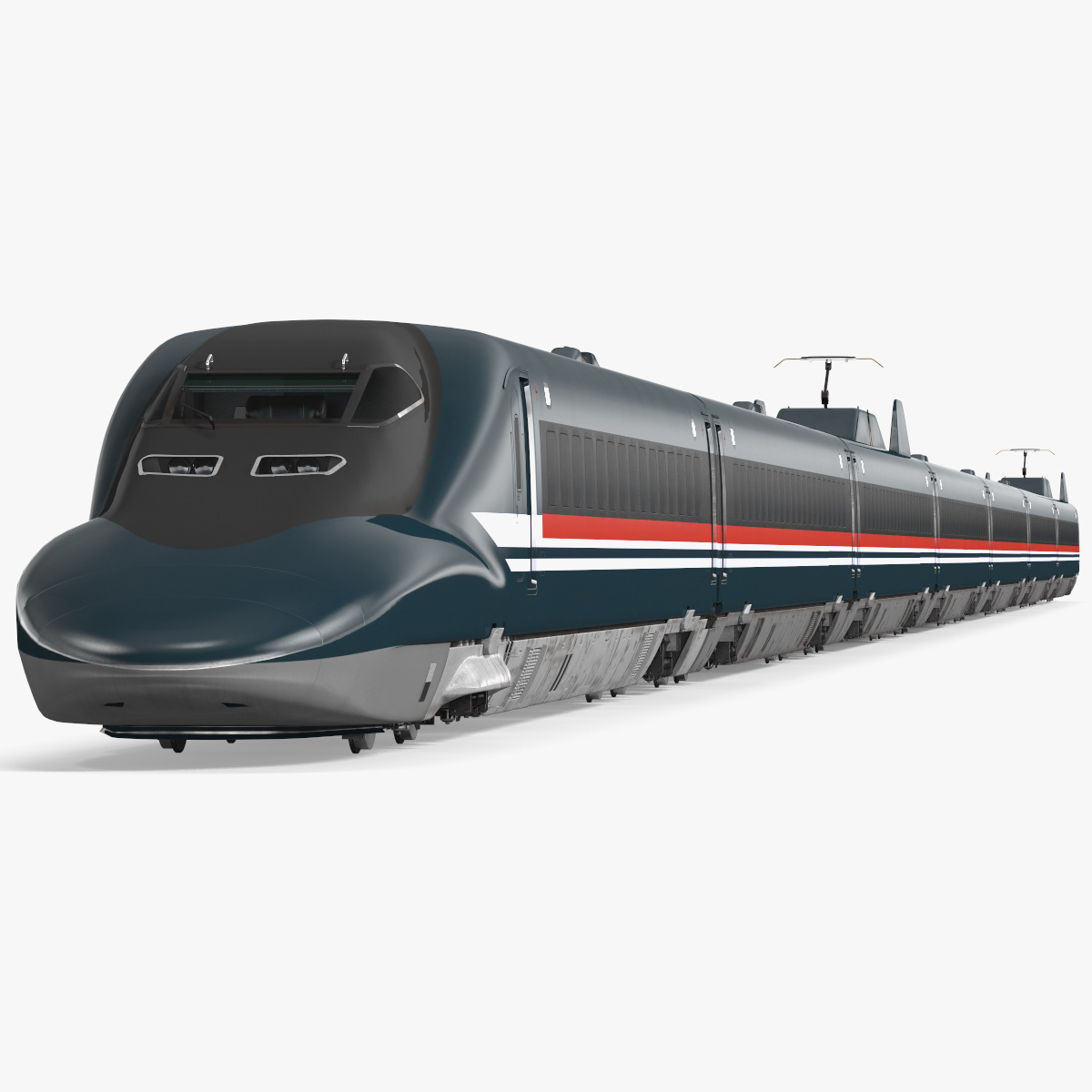 High Speed Bullet Train Rigged for Maya 3D model