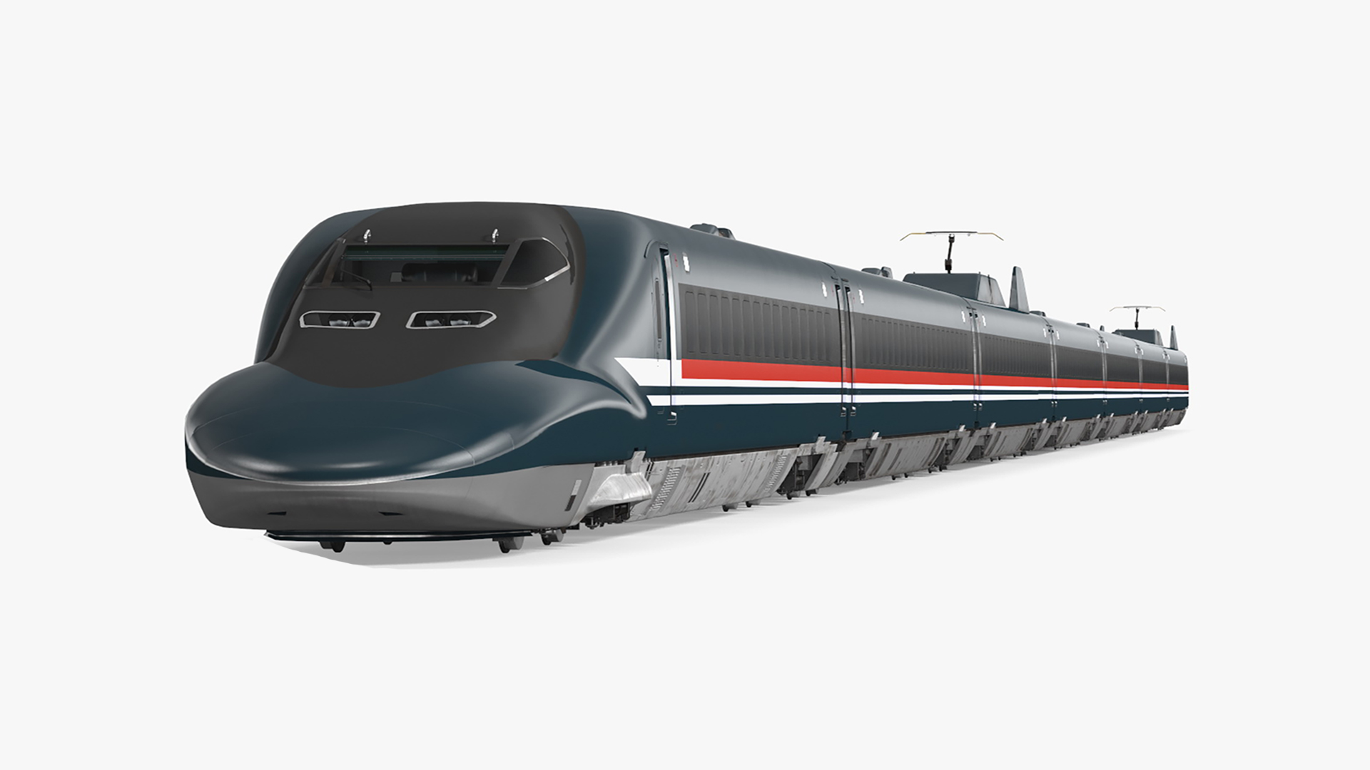 High Speed Bullet Train Rigged for Maya 3D model