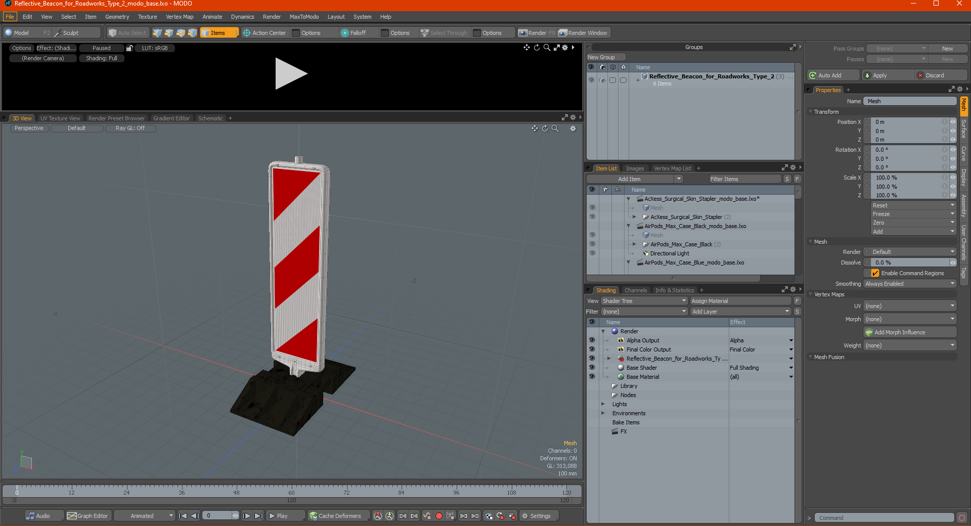 3D Reflective Beacon for Roadworks Type 2 model