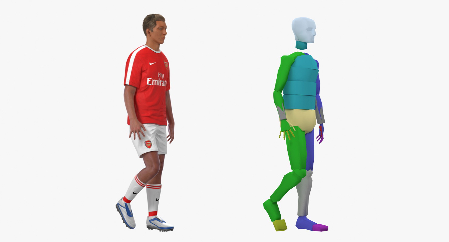 3D model Soccer or Football Player Arsenal Rigged
