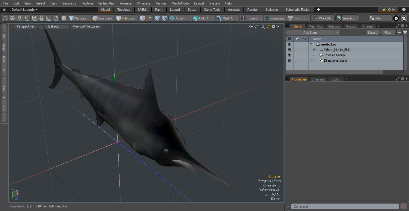 White Marlin Fish 3D
