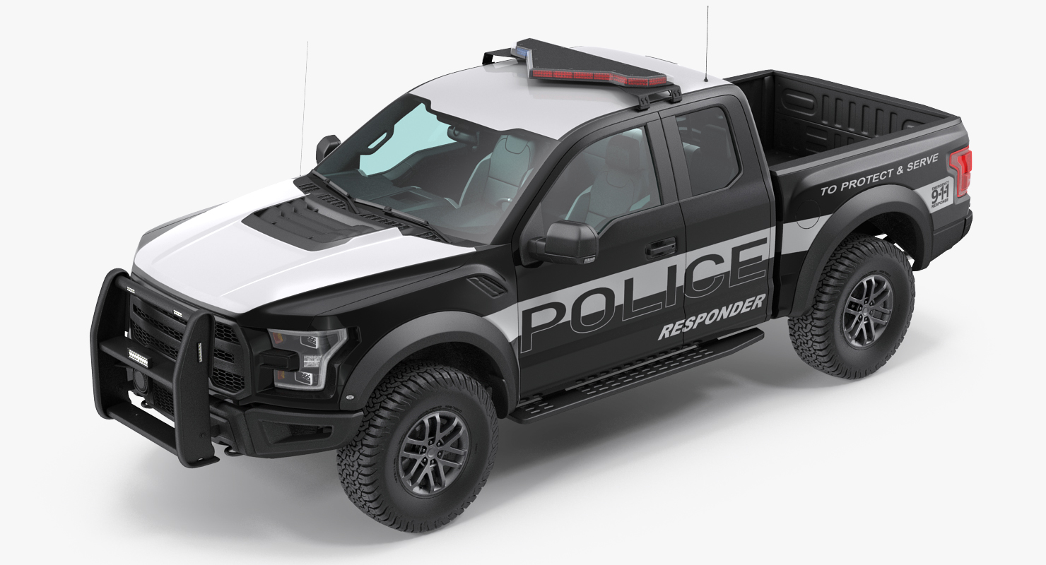 3D model Police Pickup Truck Modern Generic Simple Interior