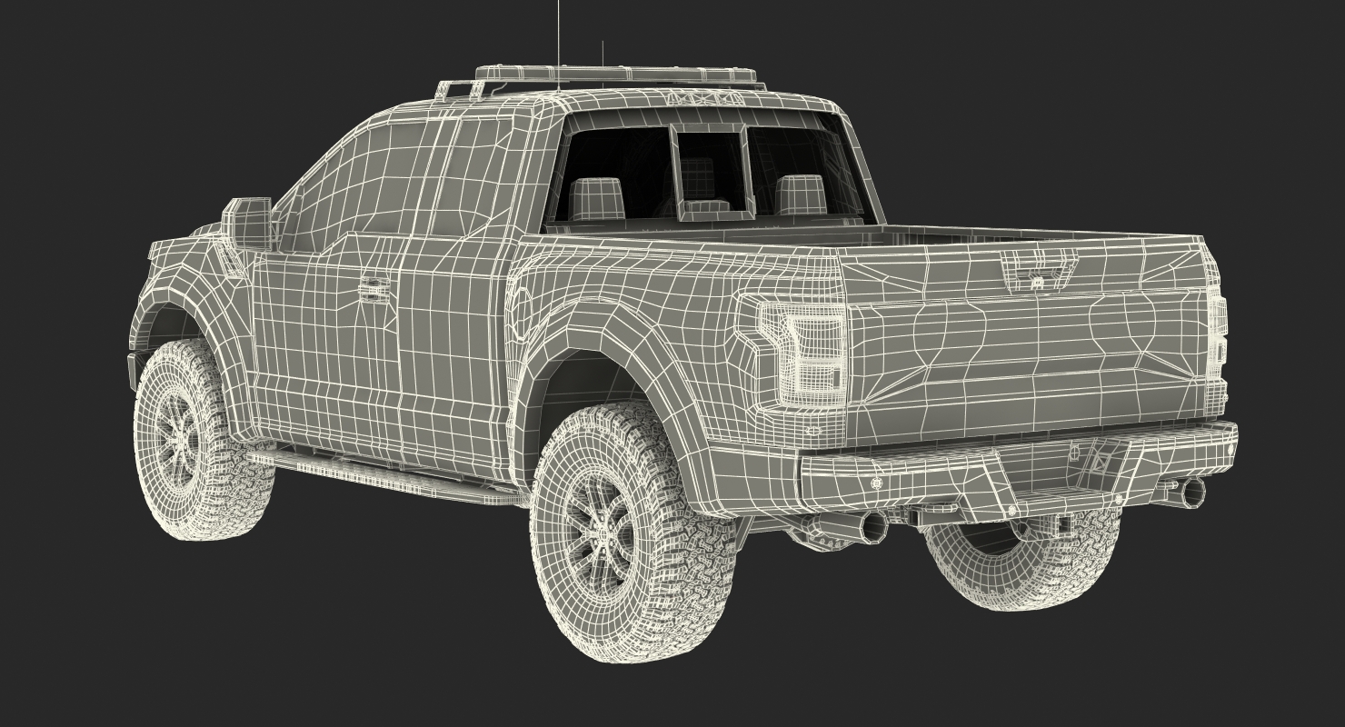 3D model Police Pickup Truck Modern Generic Simple Interior