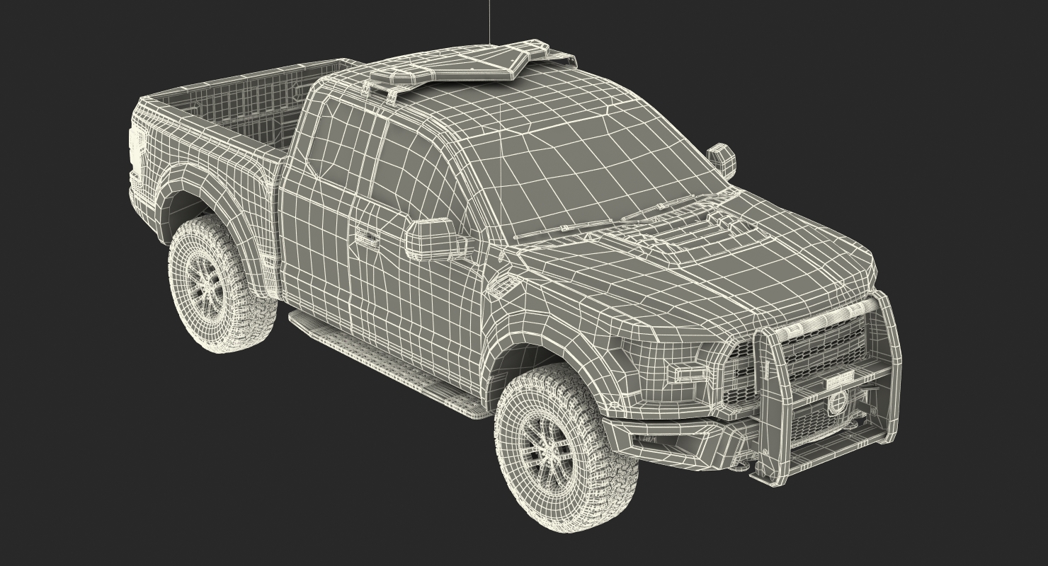 3D model Police Pickup Truck Modern Generic Simple Interior