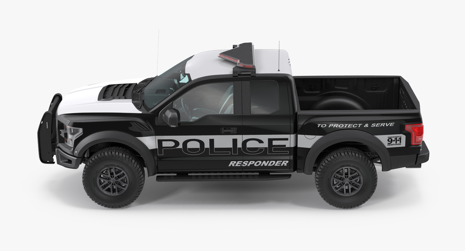 3D model Police Pickup Truck Modern Generic Simple Interior