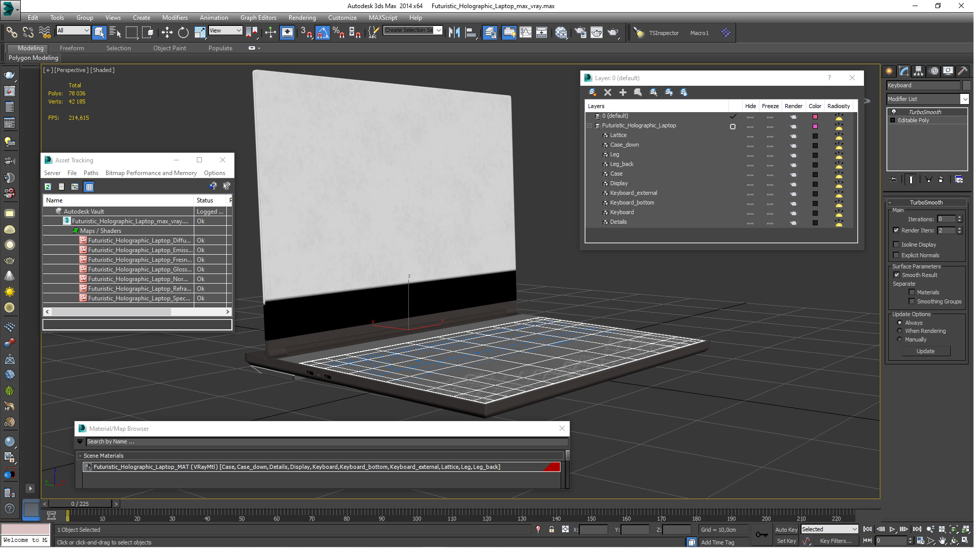 Futuristic Holographic Laptop 3D model
