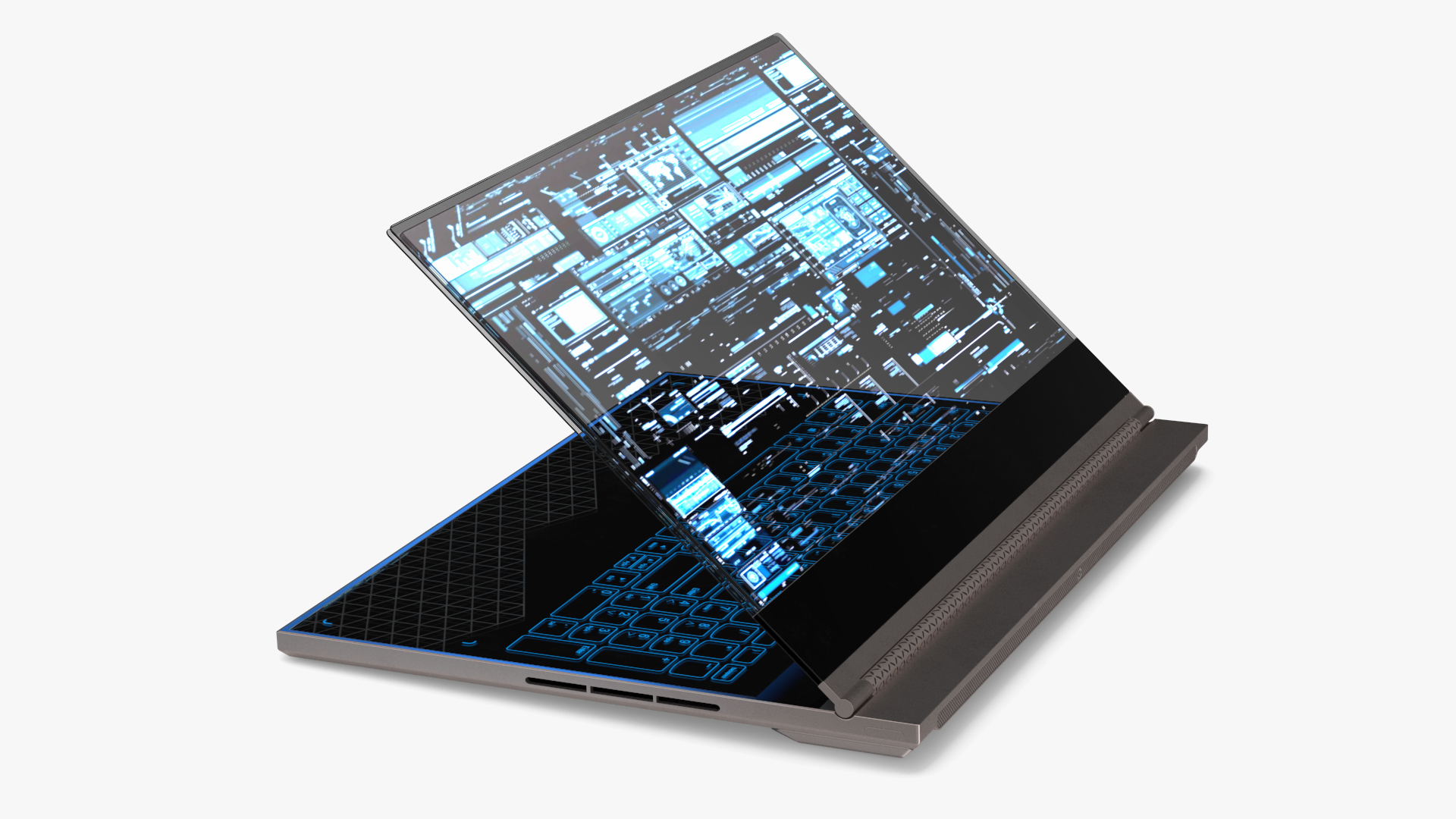 Futuristic Holographic Laptop 3D model