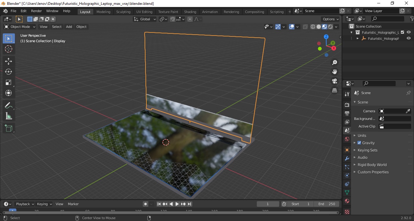 Futuristic Holographic Laptop 3D model