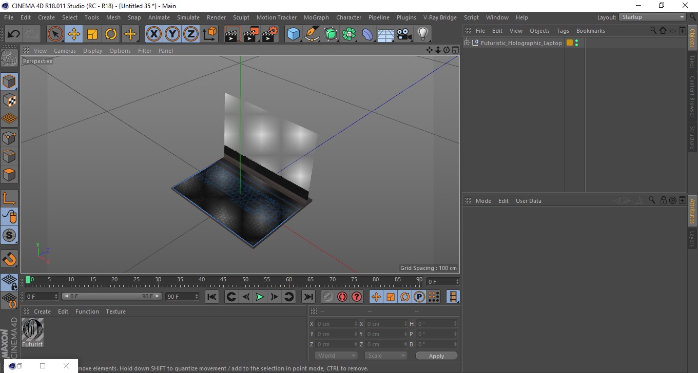 Futuristic Holographic Laptop 3D model