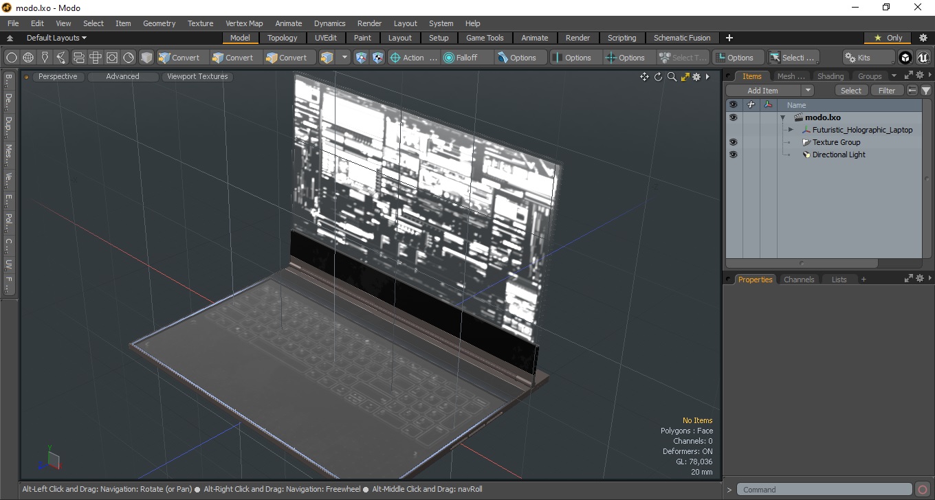 Futuristic Holographic Laptop 3D model