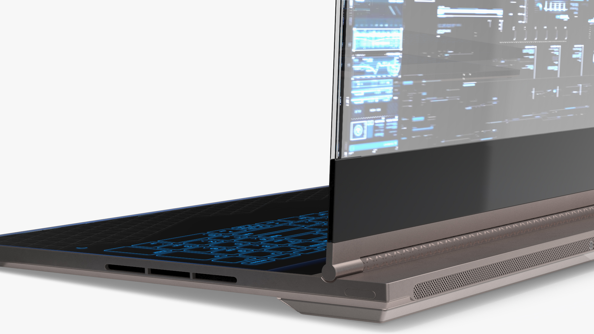 Futuristic Holographic Laptop 3D model