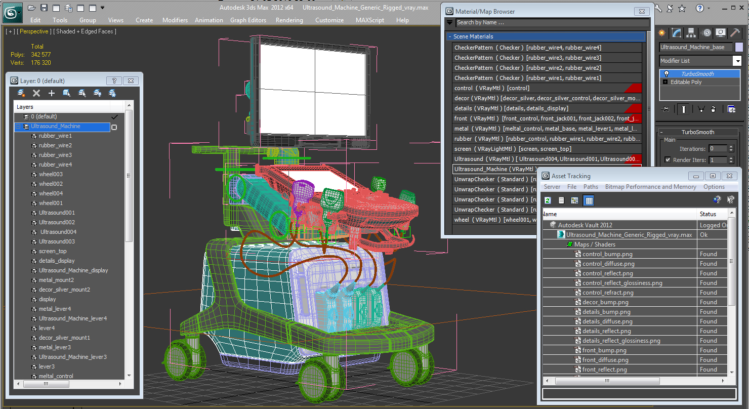 3D Ultrasound Machine Generic Rigged model