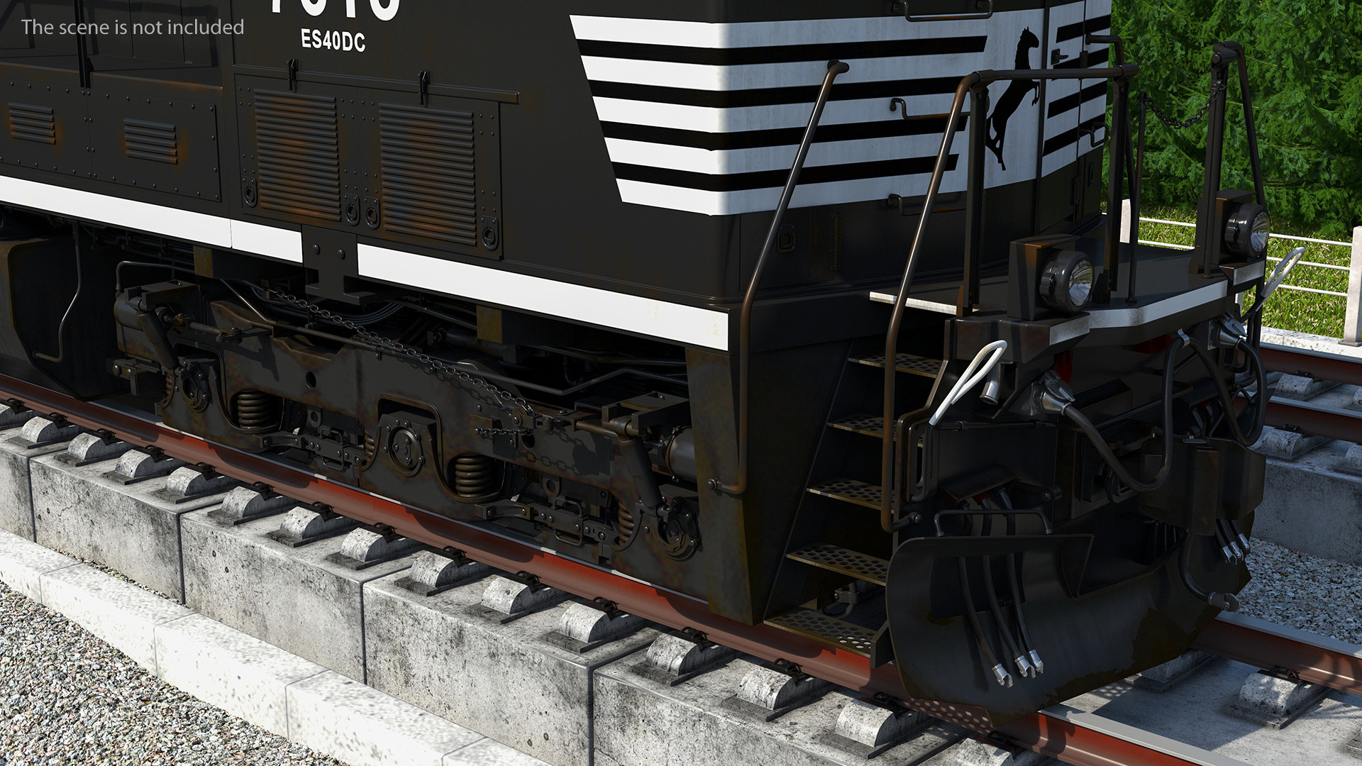 3D Norfolk Southern ES44AC Locomotive with Coal Hopper Cars