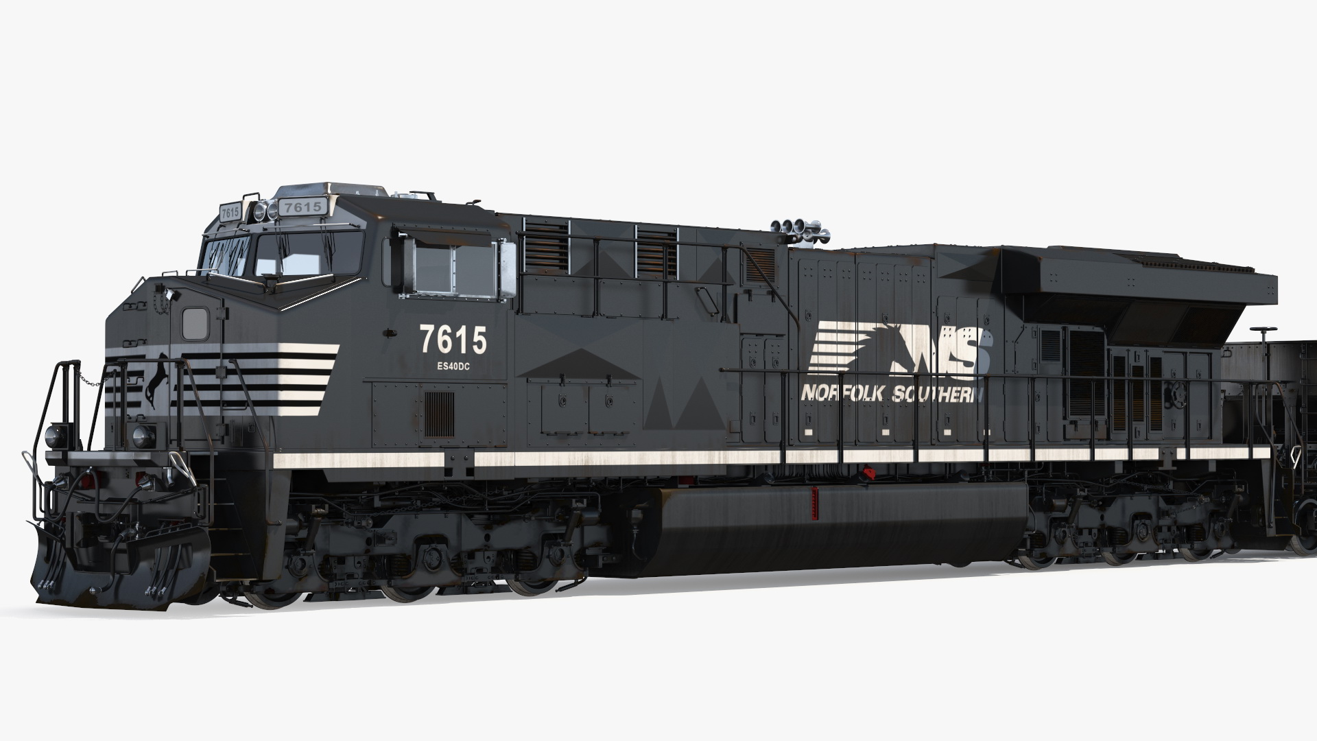 3D Norfolk Southern ES44AC Locomotive with Coal Hopper Cars
