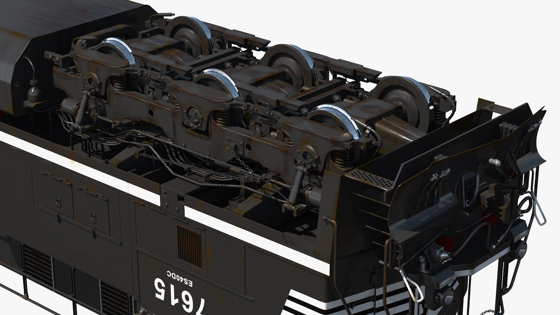3D Norfolk Southern ES44AC Locomotive with Coal Hopper Cars