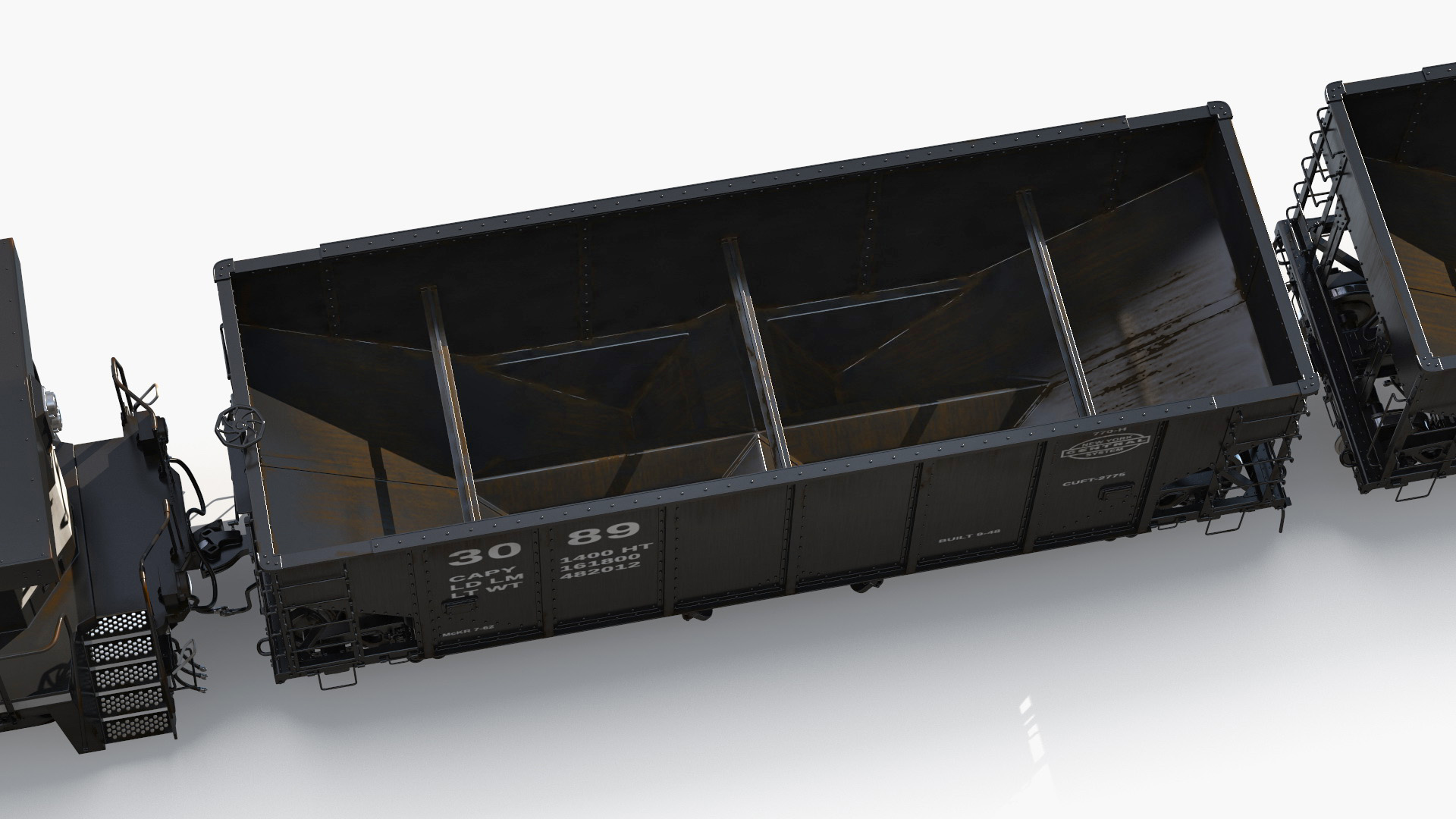 3D Norfolk Southern ES44AC Locomotive with Coal Hopper Cars