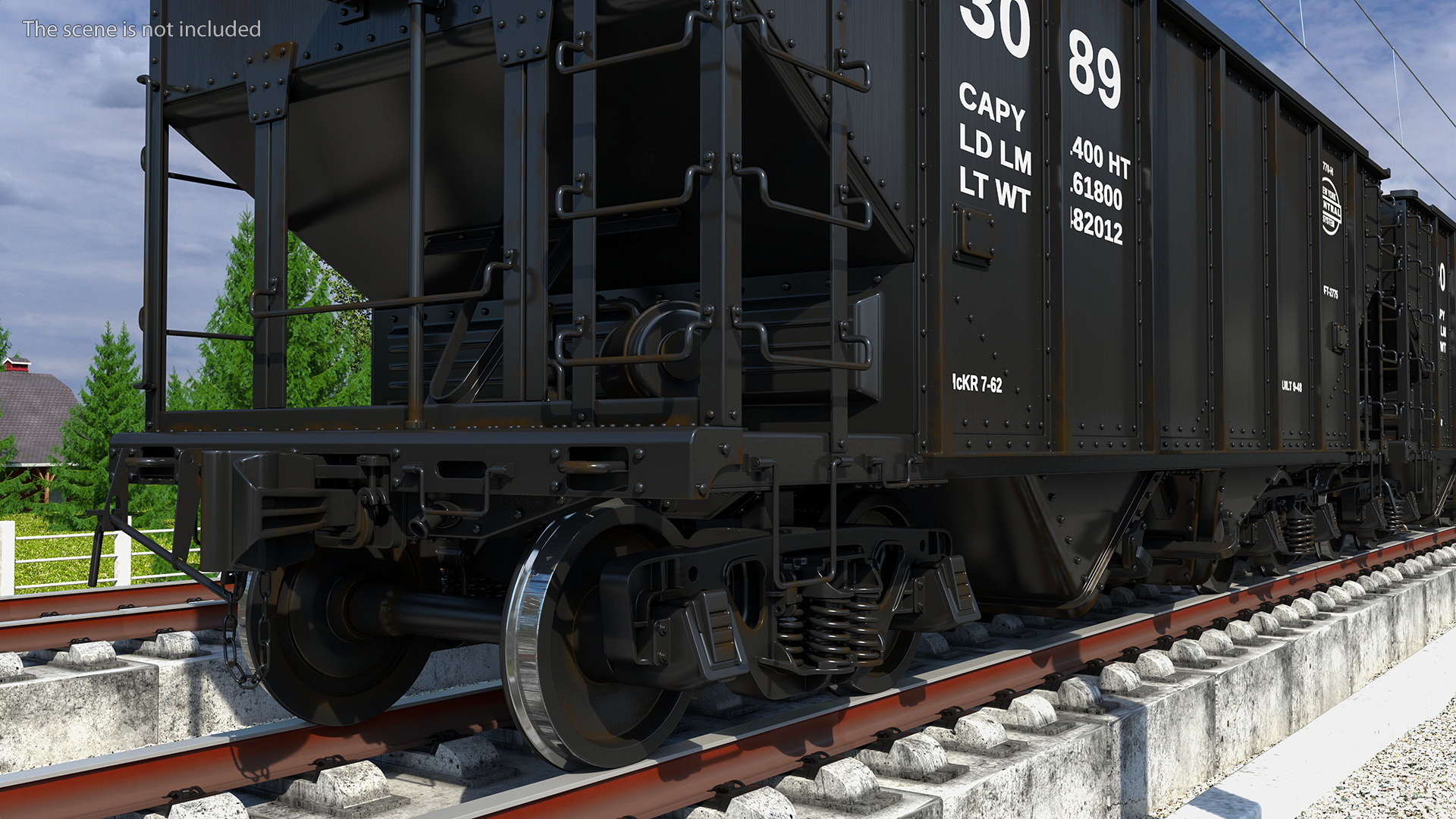 3D Norfolk Southern ES44AC Locomotive with Coal Hopper Cars