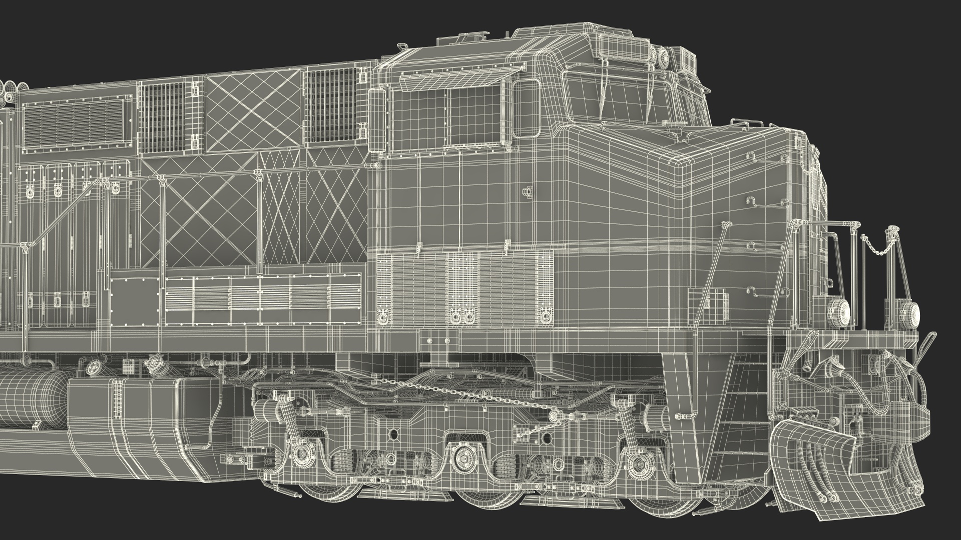 3D Norfolk Southern ES44AC Locomotive with Coal Hopper Cars