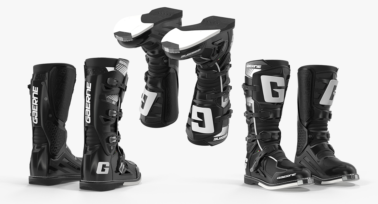 3D Gaerne SG10 Mens Black Motocross Boots model