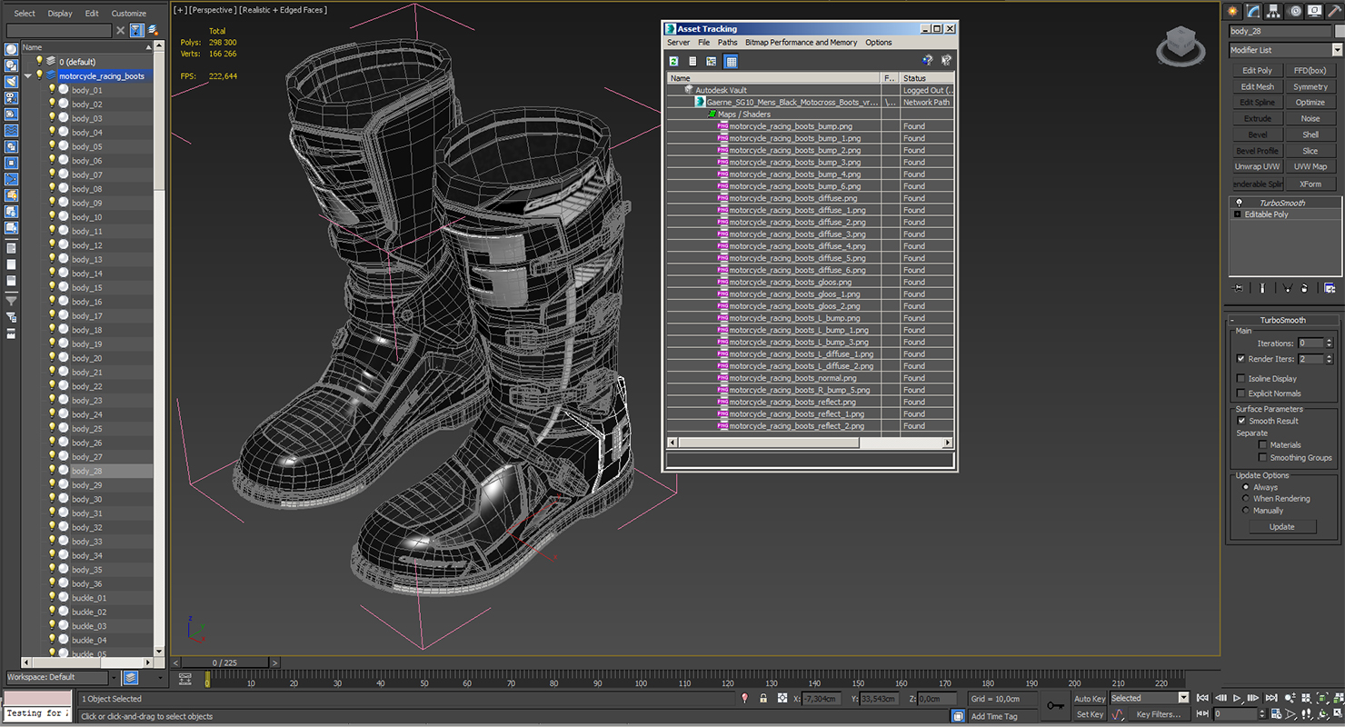 3D Gaerne SG10 Mens Black Motocross Boots model