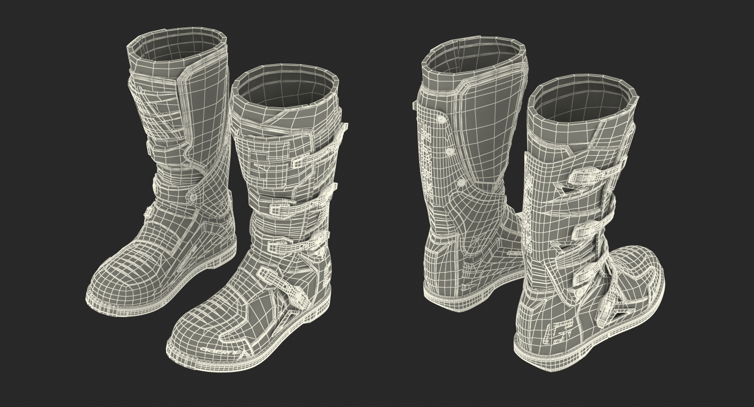 3D Gaerne SG10 Mens Black Motocross Boots model
