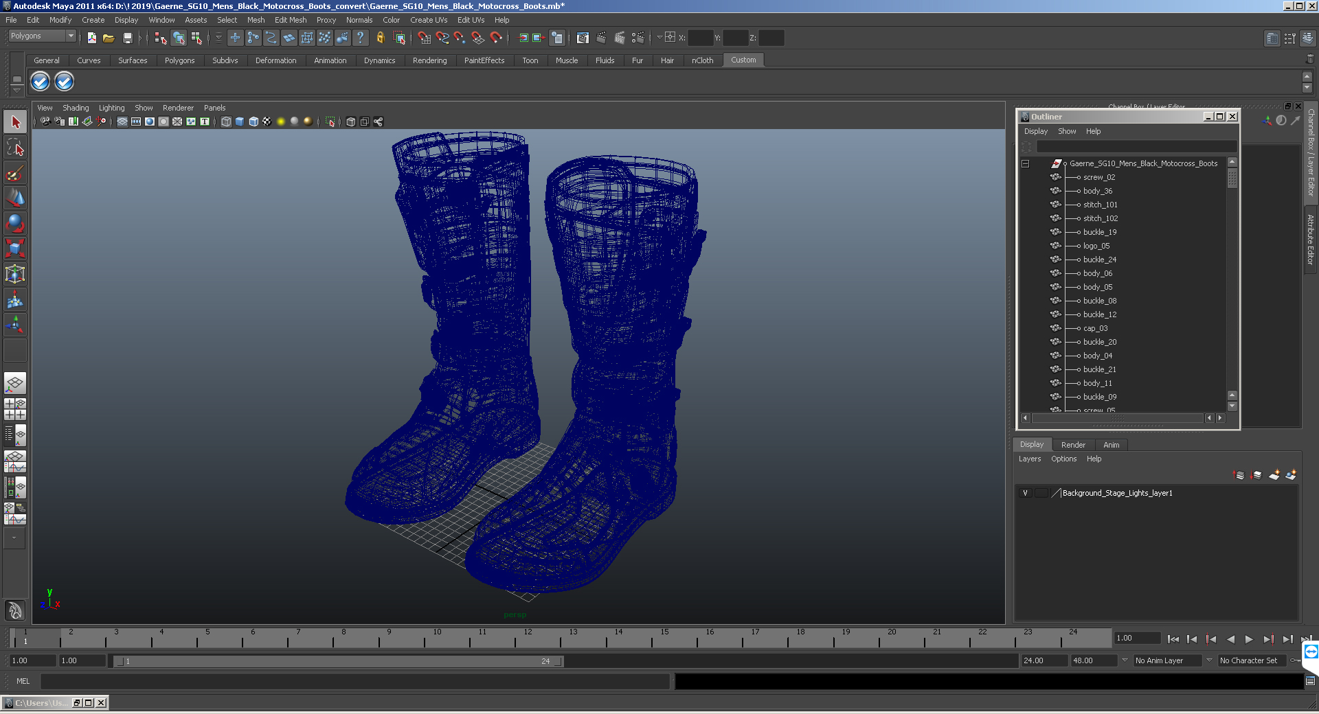 3D Gaerne SG10 Mens Black Motocross Boots model