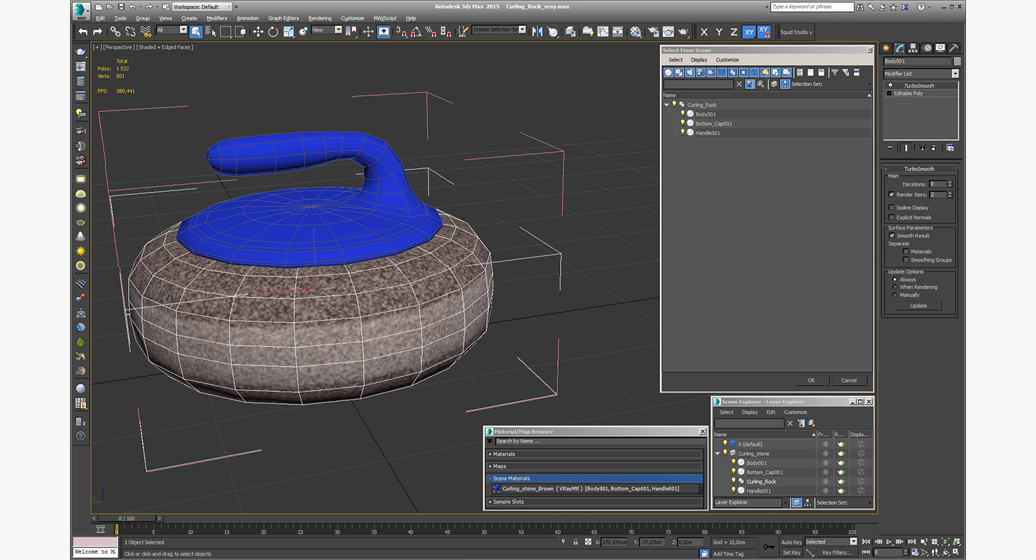 Curling Rock 3D