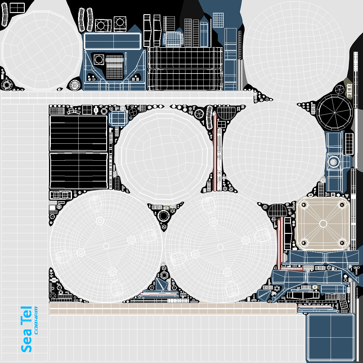 Satellite Antenna Sea Tel Cobham 3D