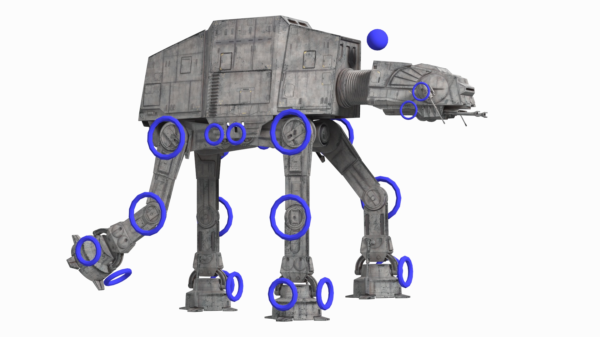 Star Wars AT AT Light Rigged for Maya 3D