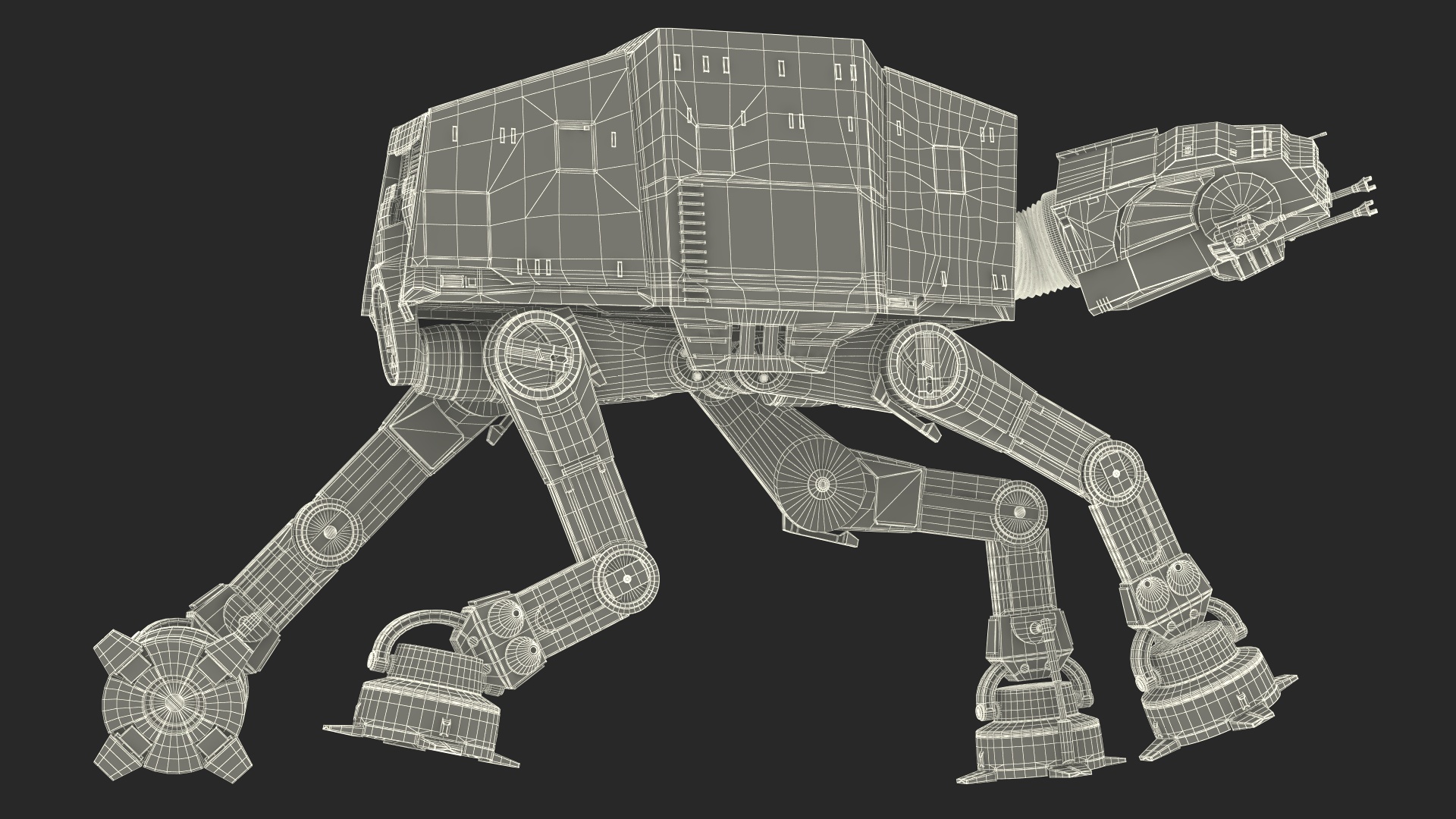 Star Wars AT AT Light Rigged for Maya 3D