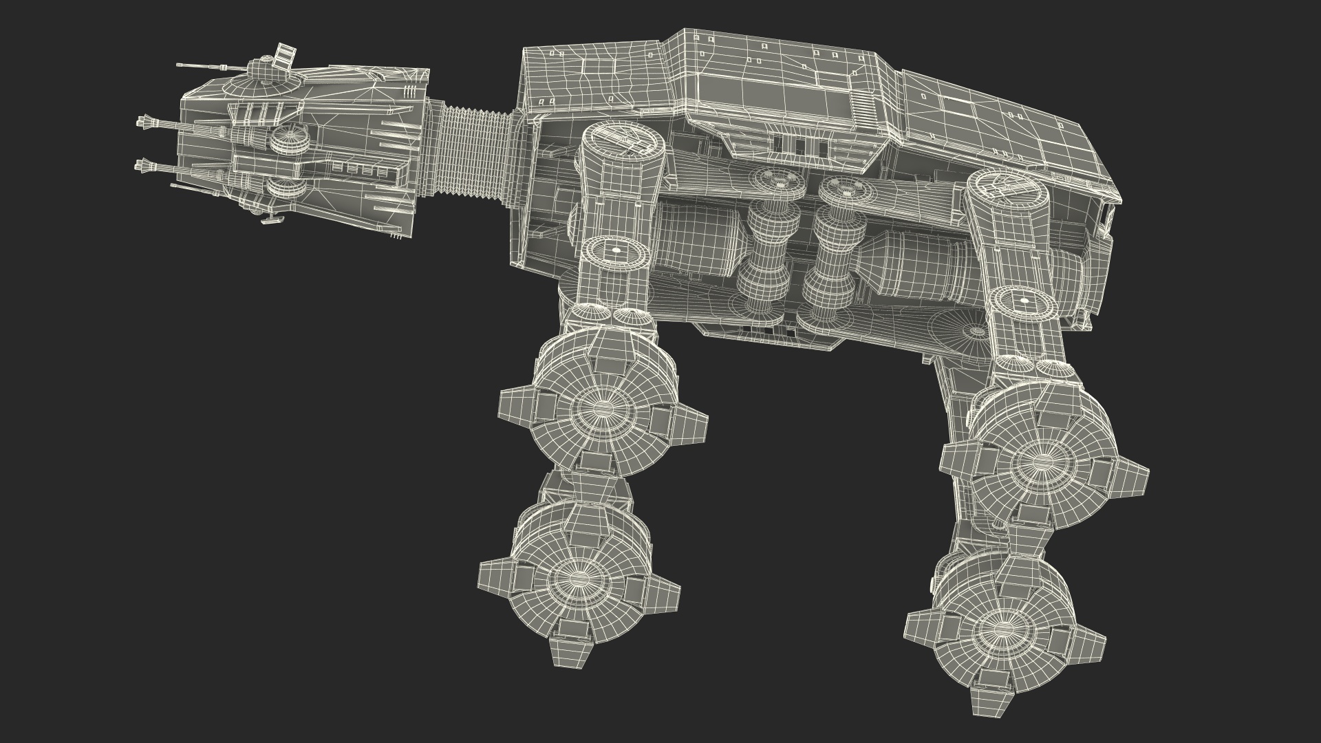 Star Wars AT AT Light Rigged for Maya 3D