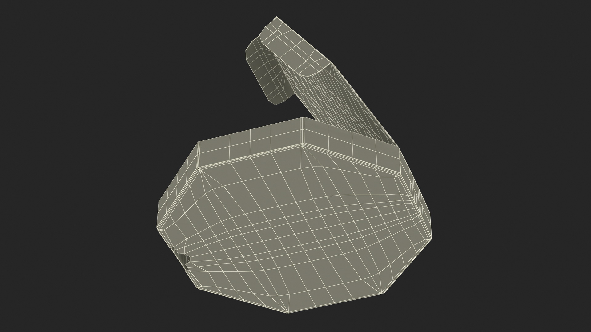 Octagonal Pizza Box White Rigged 3D