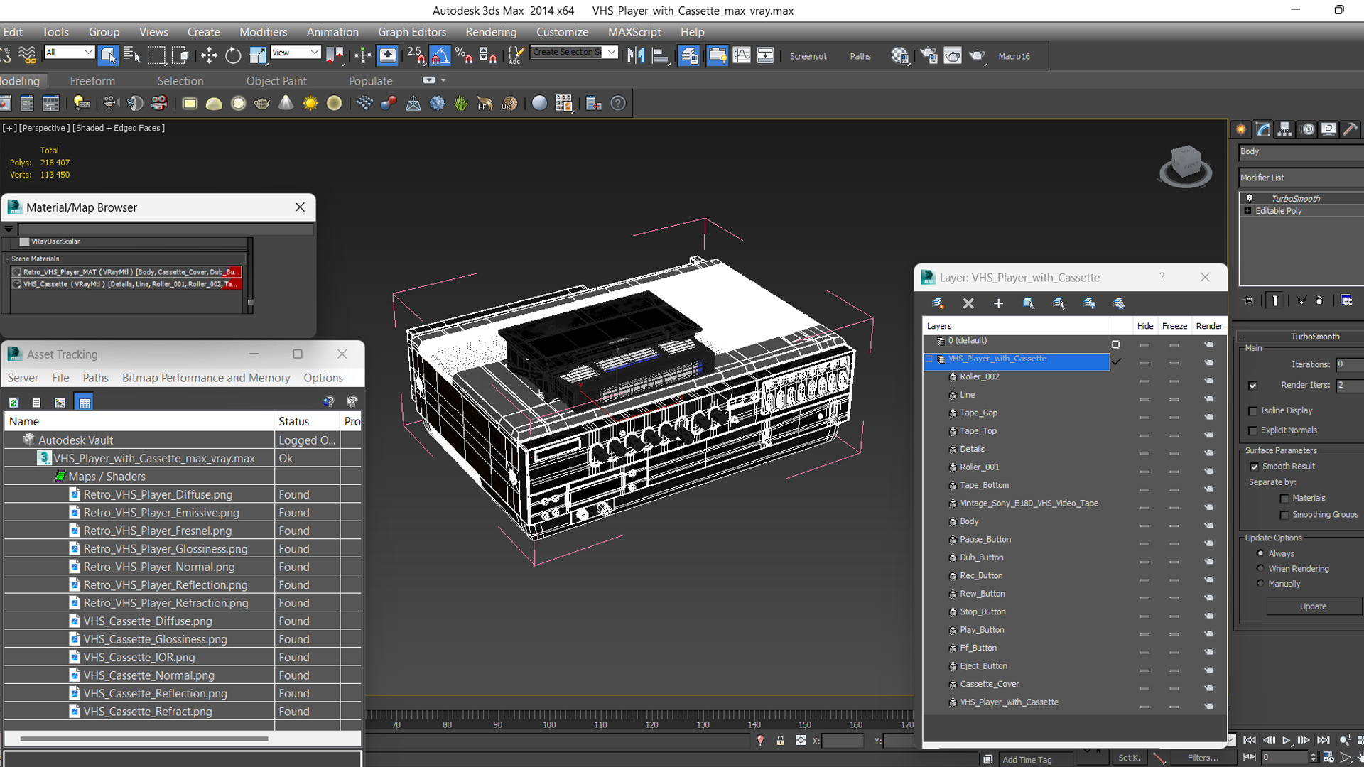 VHS Player with Cassette 3D model