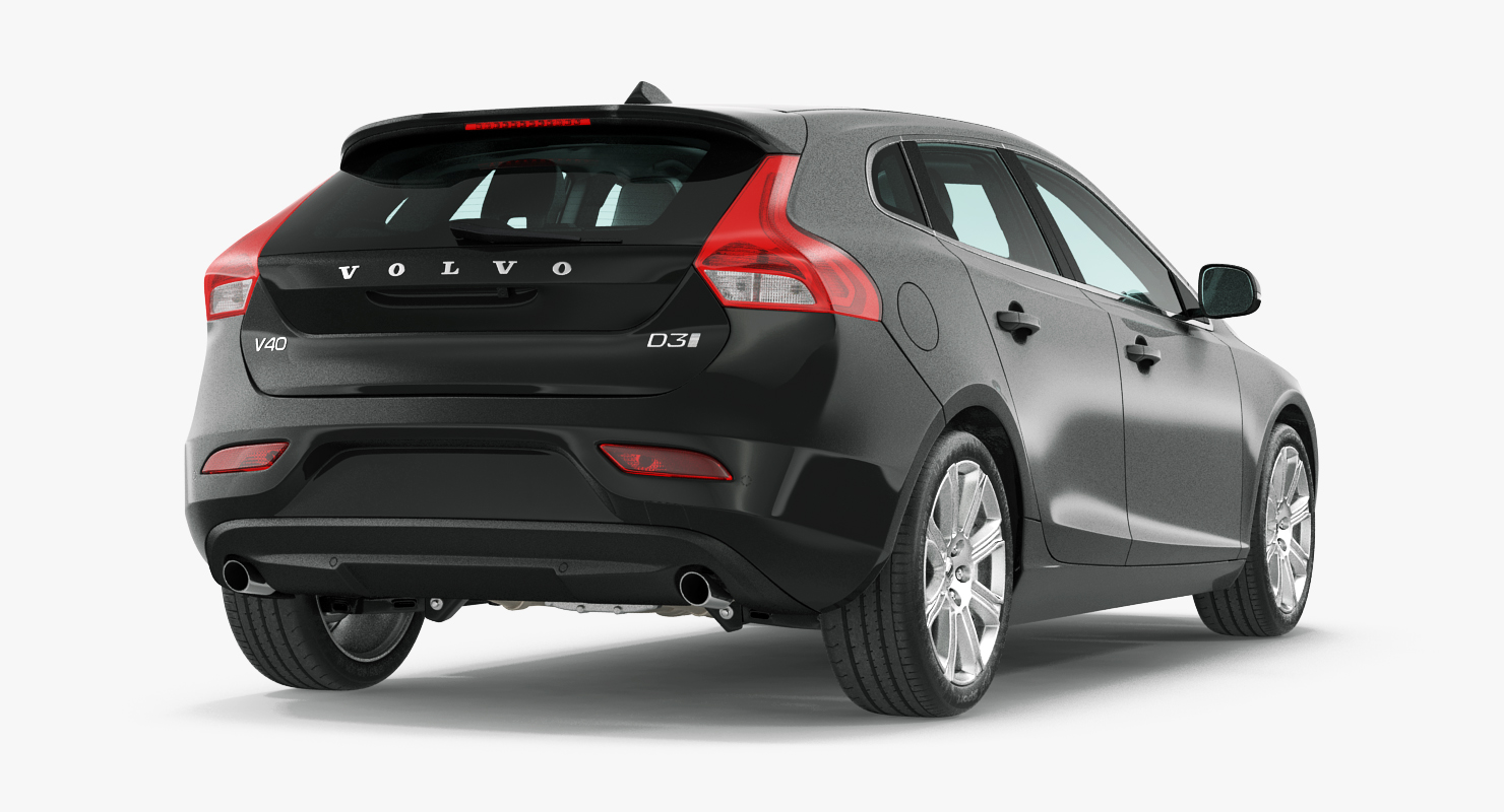 3D Volvo V40 Hatchback Rigged