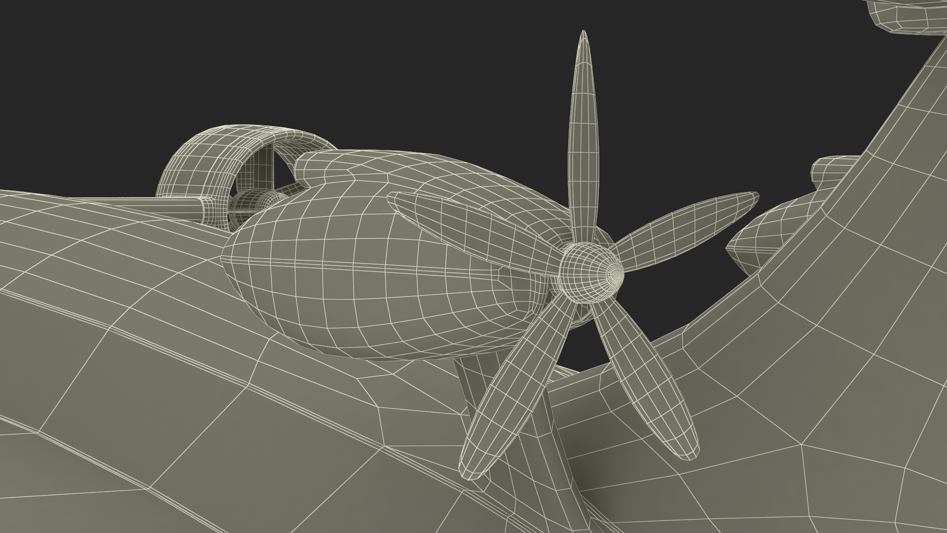 3D Flying Ship Concept White Color