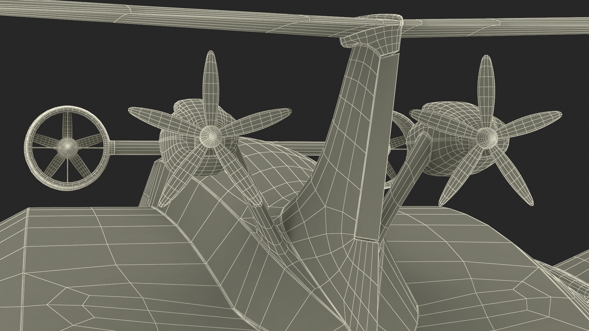 3D Flying Ship Concept White Color