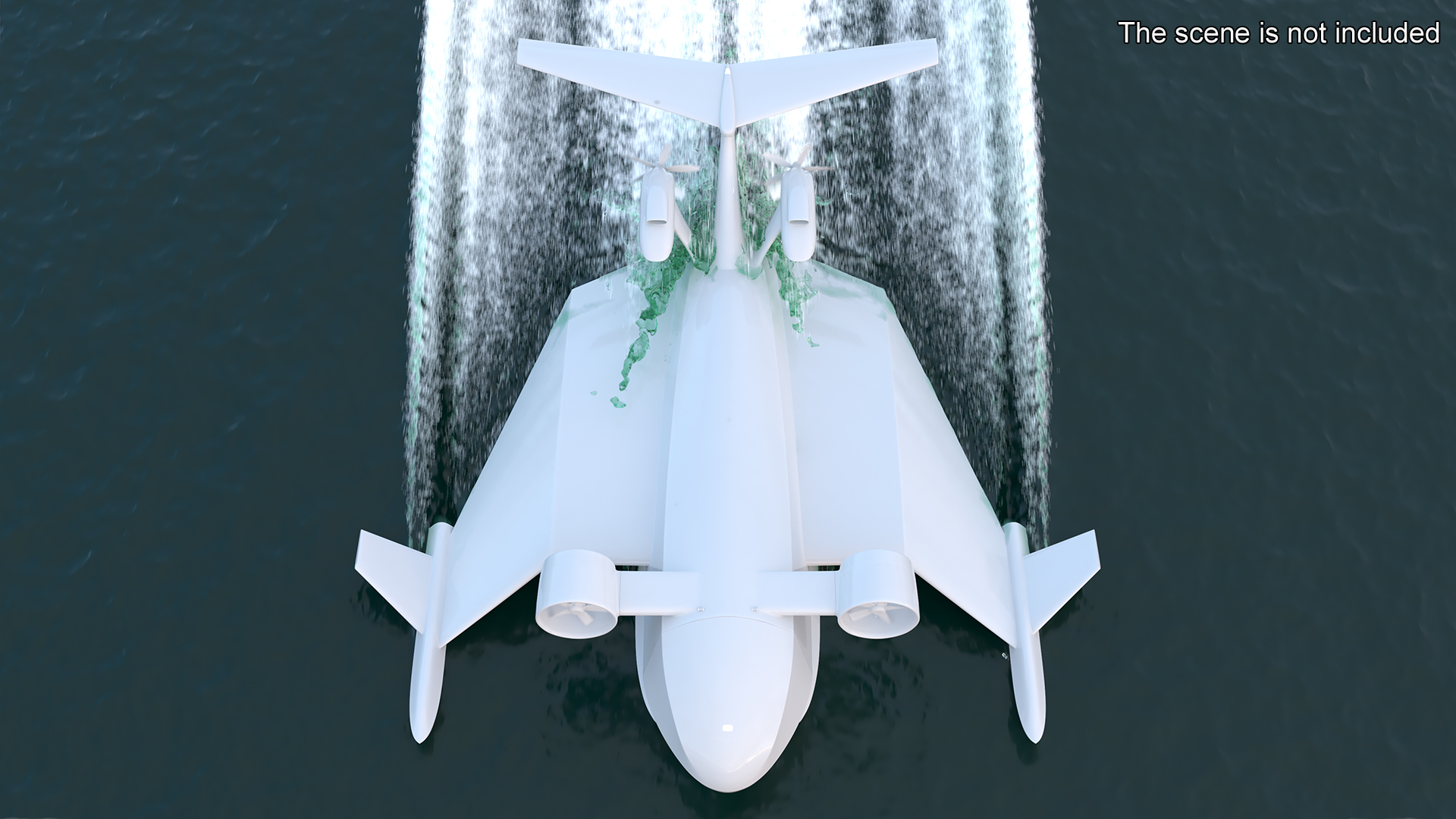 3D Flying Ship Concept White Color