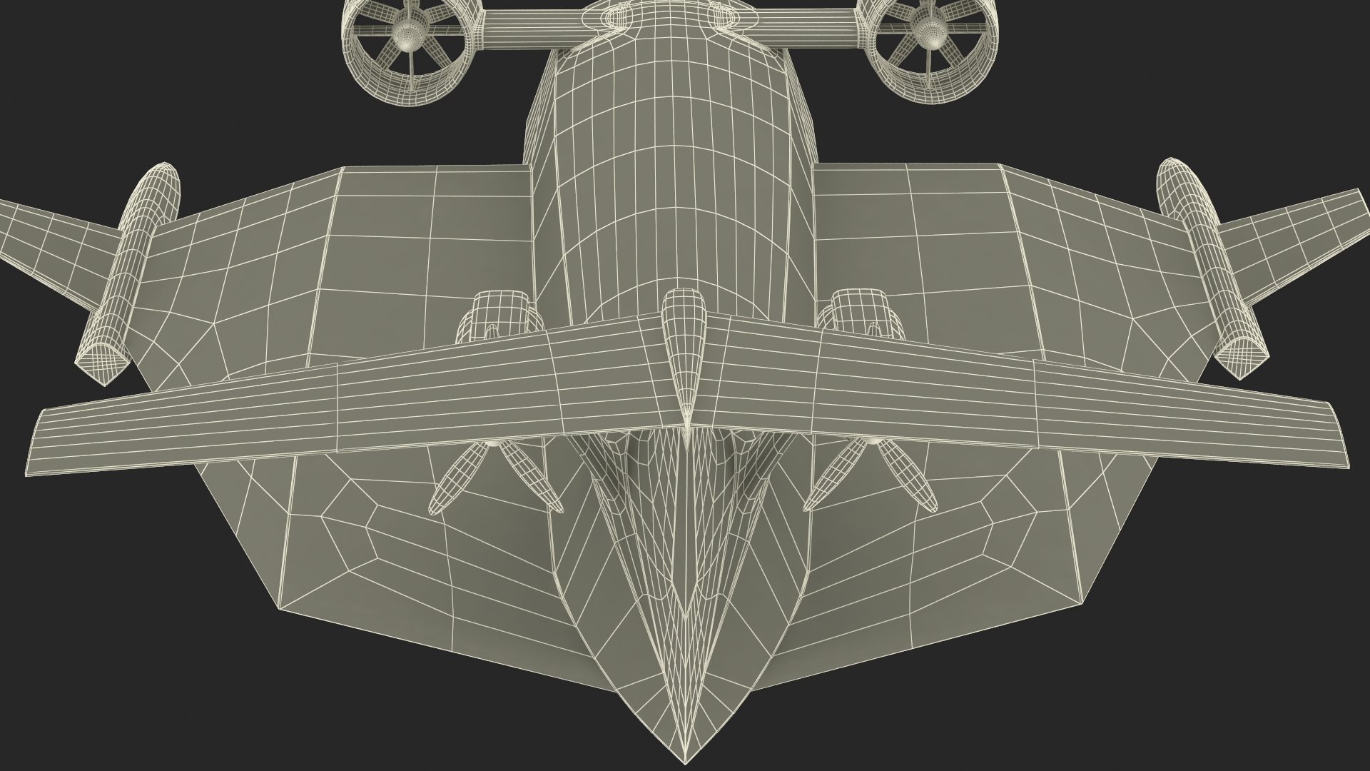 3D Flying Ship Concept White Color