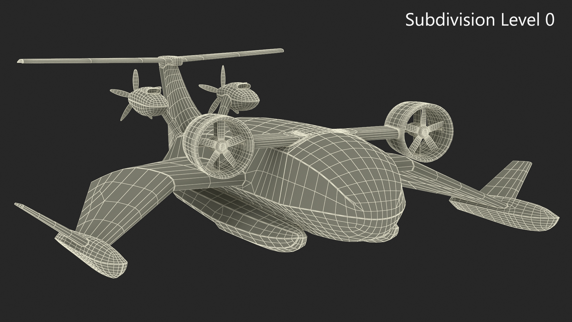 3D Flying Ship Concept White Color
