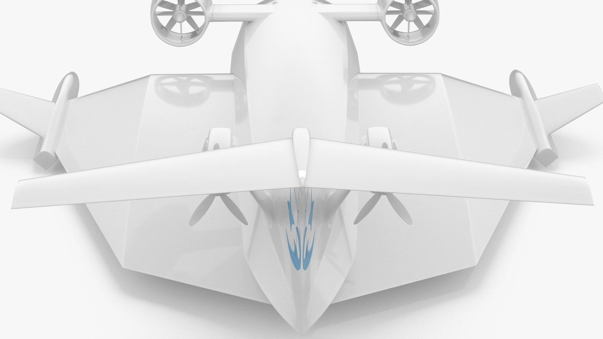 3D Flying Ship Concept White Color