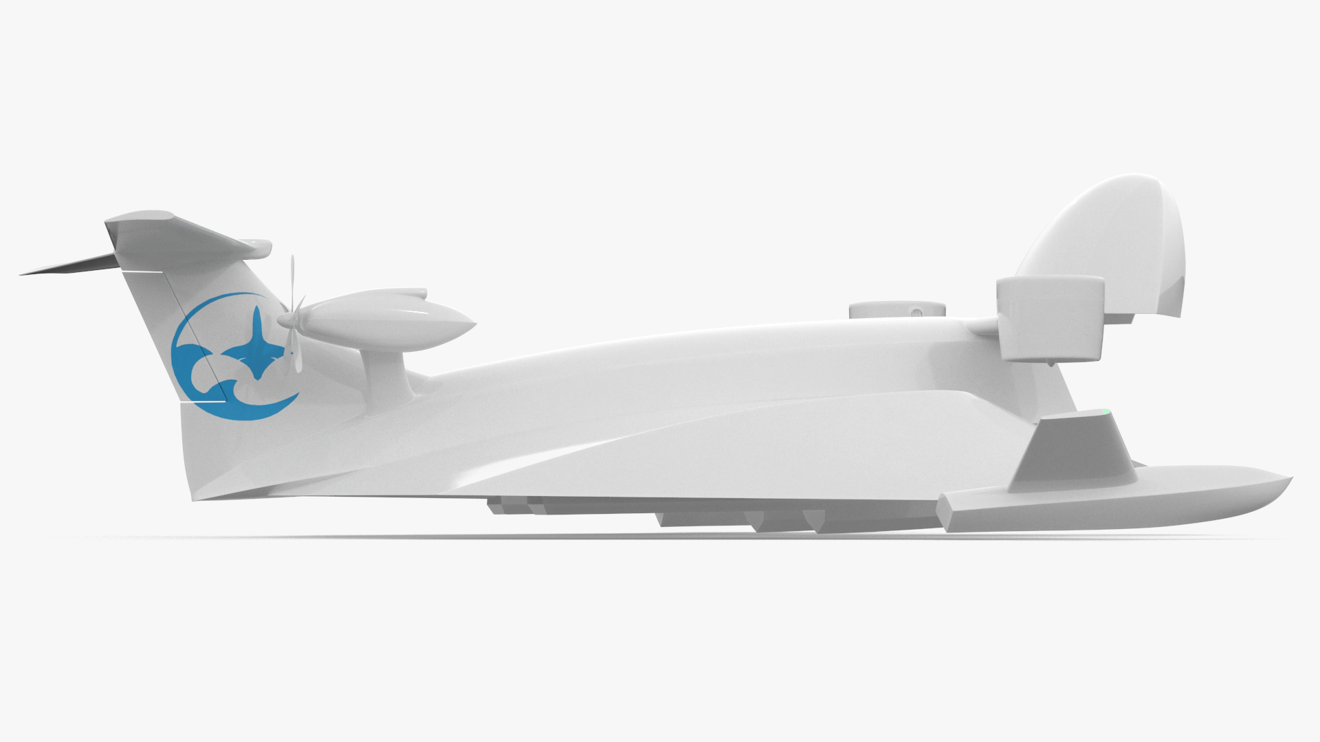 3D Flying Ship Concept White Color