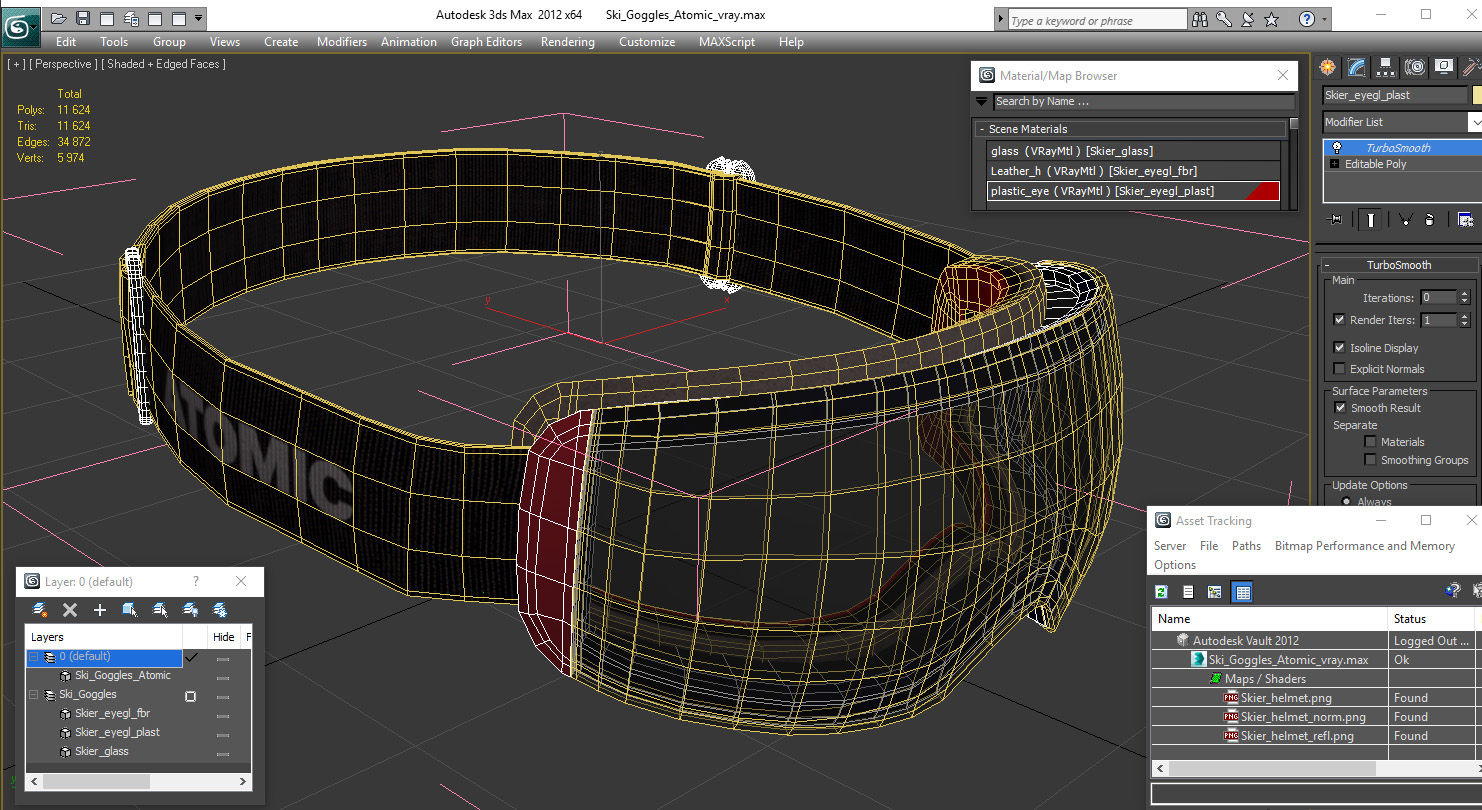 3D Ski Goggles Atomic model
