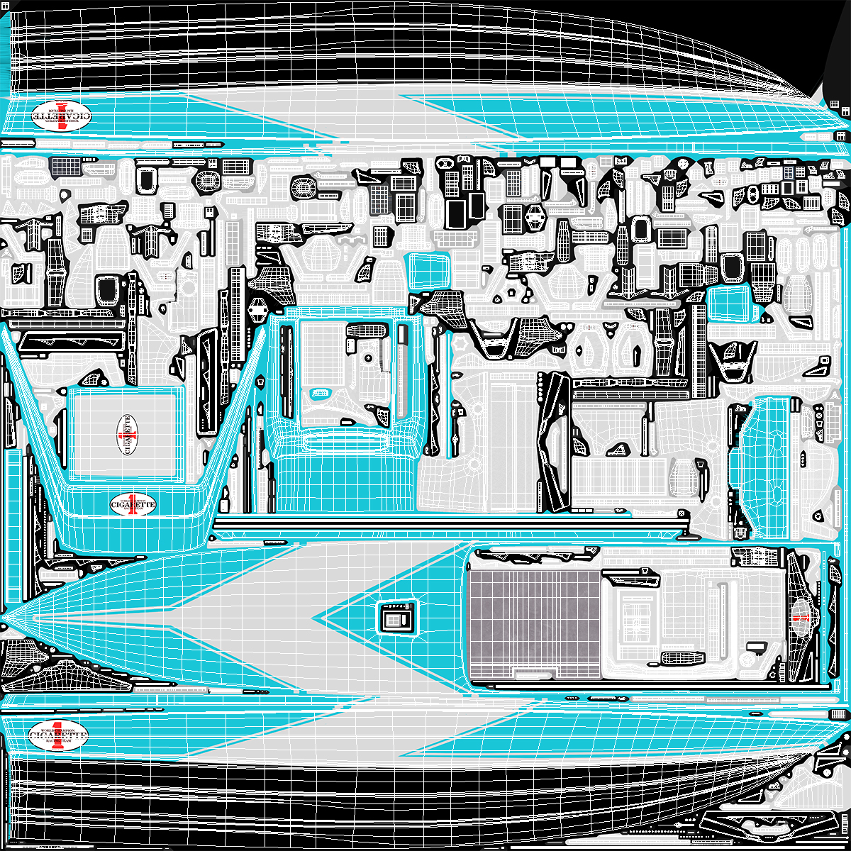 3D CigaretteBoat515 Blue