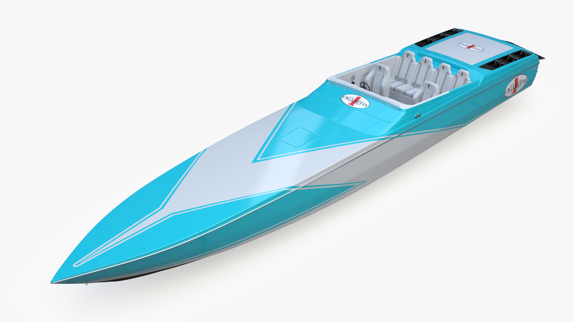 3D CigaretteBoat515 Blue