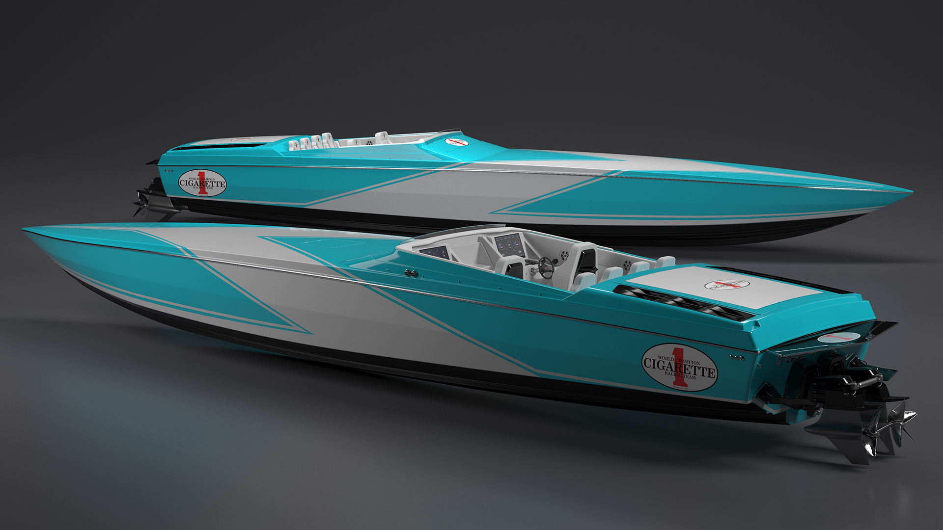 3D CigaretteBoat515 Blue